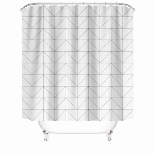 Diagonal Grid Shower Curtains for Bathroom Waterproof Fabric Bath Curtain Durable Soft Stylish Bathroom Decor 72x72 Inch - 1 of 1
