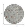 Gray And Copper Floral Washable Indoor Outdoor Area Rug - 3 of 4