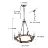 LNC Laius 6-Lights 22.8"Wagon Wheel Farmhouse Candle Chandelier,Rustic Broand and Brown Wood Tone - 3 of 4