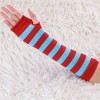 Allegra K Women's Stripe Print Knitted Fingerless Elbow Length Gloves Warmers One Size 1 Pair - 2 of 4