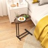 UPHA C-Shaped End Table with Metal Frame Slide for Bedroom - 2 of 4