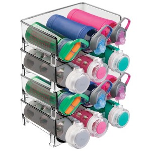 mDesign Plastic Free-Standing Stacking 3 Bottle Storage Rack - 1 of 4