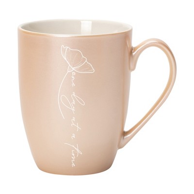 Elanze Designs One Day At A Time Precious Pearl 10 ounce New Bone China Coffee Cup Mug