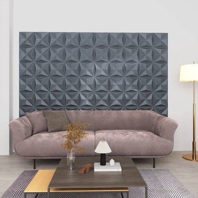 VidaXL 3D Wall Panels 12 pcs 19.7"x19.7" Origami Gray 32.3 ftÂ²