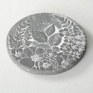 Sullivans 11" Floral Stepping Stone, Cement - 1 of 3