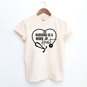 Simply Sage Market Women's Nursing Is A Work of Heart Short Sleeve Garment Dyed Tee - 1 of 2
