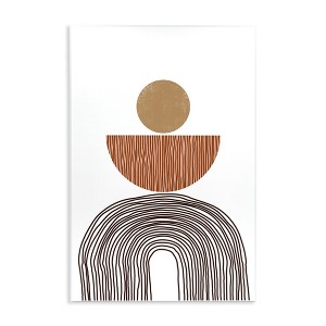 Stupell Industries Boho Shapes Stacked Abstract Round Curves Brown White Wall Plaque Art - 1 of 4