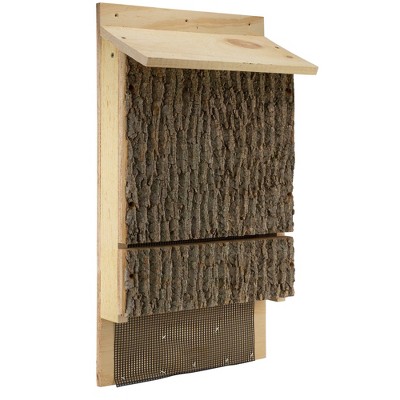 Uncle Dunkels Wooden Bat House; OBC Endorsed Rustic Handmade Bat Shelter Box