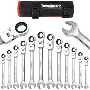 Garvee 12-Piece Flex-Head Wrench Set, Ratcheting Combination Set, Metric 9-18mm with Storage Bag for truck/garage projects, etc. - 1 of 4