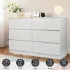 ACEPANO 47.24 in. W Modern Wooden 6-Drawer Dresser with Spacious Top & Hidden Handles for Bedroom & Living Room-White - 2 of 4