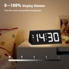 Aoibox Wooden Digital Alarm Clock with Dual USB Ports, DST, Dimmable Display, Snooze, Large LED Time for Bedroom, Desk, Nightstand (Black) - 3 of 4