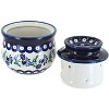 Blue Rose Polish Pottery 1512 Zaklady French Butter Dish - 2 of 2