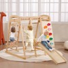 VEVOR Indoor Jungle Gym, 7-in-1 Toddler Indoor Playground,Wooden Toddler Climbing Toys Indoor with Wood & Rope Ladder, Net Ladder, 47.2 x 58 x 56in - 2 of 4