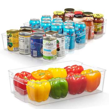 Cheer Collection Set of 4 Durable Clear Refrigerator Organizer Bins