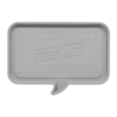 Leashboss Splash Mat Dog Food Silicone Tray with Tall Lip - Gray