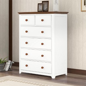 CuisinSmart 6 Drawer Dresser, Freestanding Storage Cabinet With 6 Drawers, Multifunctional Storage Cabinet Entry Accent Cabinet for Bedroom - 1 of 4