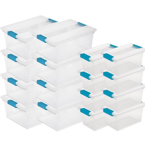 Sterilite Deep Clip Storage Box Container 8 Pack Medium Clip