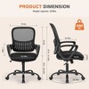 ALEXOUN Mesh Rolling Task and Office Chairs with Flip-up Arms  & Wheels,Comfortable Lumbar Support,Comfy for Home,Bedroom,Study,Student, - 3 of 4