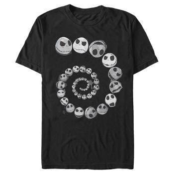Men's The Nightmare Before Christmas Jack Skellington Faces Spiral T-Shirt