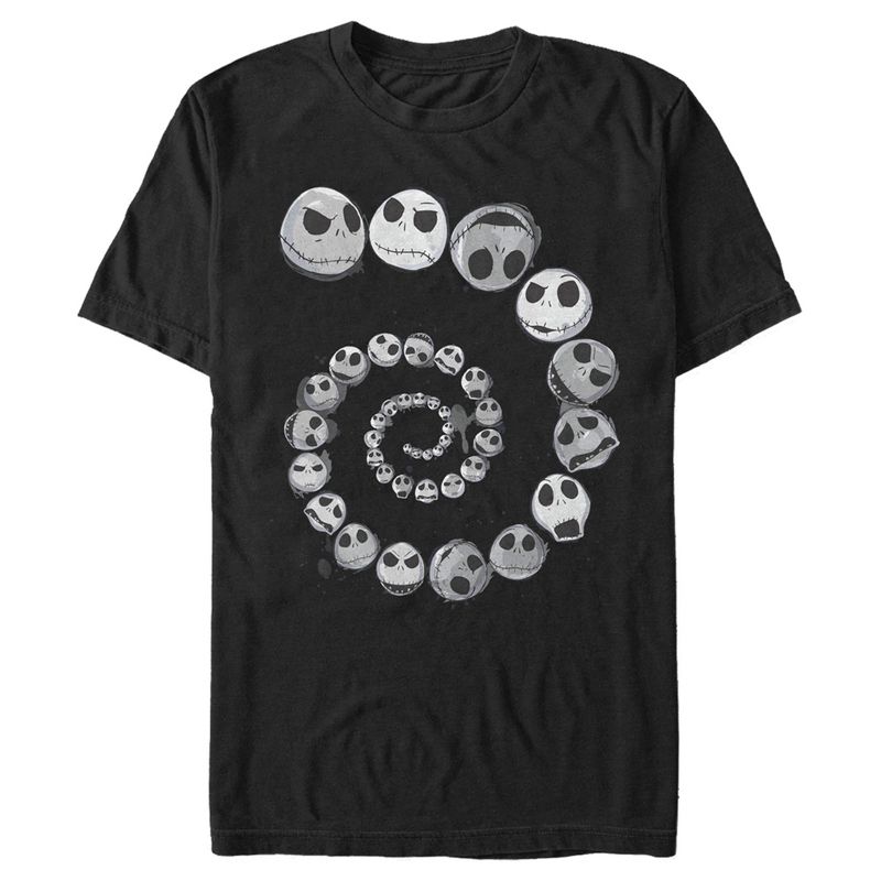 Men's The Nightmare Before Christmas Jack Skellington Faces Spiral T-Shirt, 1 of 6
