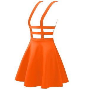 INSPIRE CHIC Women's Pleated A-Line Elastic Waist Mini Braces Suspender Skirt - 1 of 4