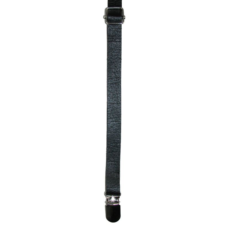 CTM Faux Leather Slim Clip-End Suspenders, 2 of 3