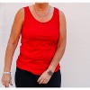 Women's Double Scoop Neck Solid Knit Tank - Multiples - 2 of 4