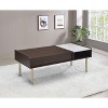 Vynxaria Brown Lift-Top Coffee Table Walnut/White Marble Printed Veneers, Champagne Iron Base, Under-Top/Open Storage, Adjustable Levelers - 3 of 4