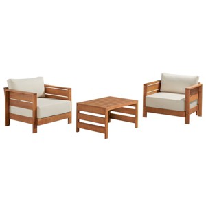 Alaterre Furniture 3pc Barton Outdoor Patio Weather Resistant Furniture Chairs & Coffee Table - 1 of 4