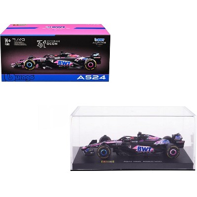 Alpine A524 #31 Esteban Ocon "BWT" " F1 World Championship" (2024) w/Figure and Case 1/43 Diecast Model Car by Bburago