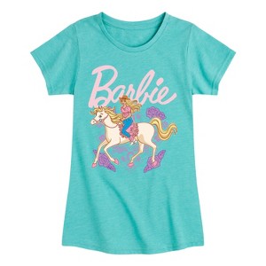 Girls' - Barbie - Western Fitted Short Sleeve Graphic T-Shirt - 1 of 3