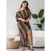 24seven Comfort Apparel Boat Neck Batwing Sleeve Slit Plus Size Maxi Dress - 4 of 4