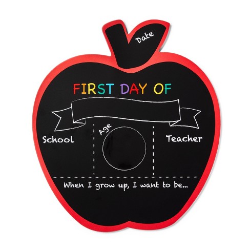 First and Last Day of School Reversible Apple Shaped Sign - Mondo Llama™ - image 1 of 3