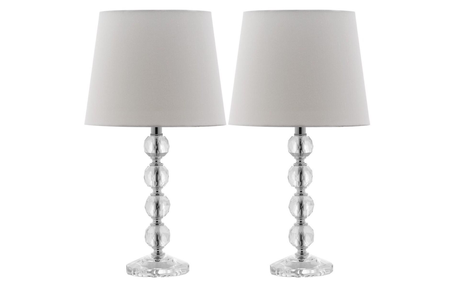 Nola Stacked Crystal Ball Lamp (Set of 2) - 16 Inch Height - LIT4123 - Clear/White - Safavieh