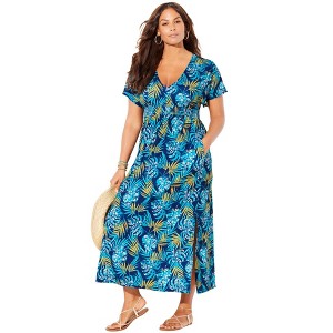 Swimsuits for All Women's Pack N' Go Wrinkle-Resistant Maxi Cover Up Dress (Plus Sizes Available) - 1 of 4