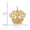 Black Bow Jewelry 14k Yellow Gold Speed Freak Checkered Racing Flags Pendant - 4 of 4