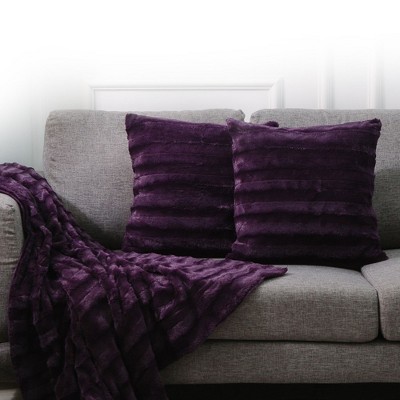 Luxurious Purple Faux Fur Reversible Throw Blanket