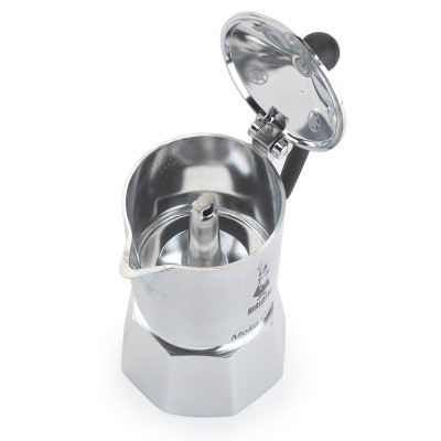 Bialetti 3 Cup Moka Stovetop Espresso Maker - Silver: Aluminum, Manual, Hand Wash, Glossy, Ground Coffee, Mesh Filter