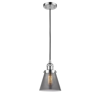 Cone - 1 Light Cord Hung Mini Pendant In Industrial Style-8 Inches Tall and 6 Inches Wide