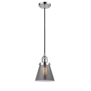 Cone - 1 Light Cord Hung Mini Pendant In Industrial Style-8 Inches Tall and 6 Inches Wide - 1 of 1