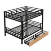 NicBex Full Size Bunk Bed Metal Rack Removable Design Bed Frame with 2 Storage Drawers, Guardrails and Ladder, No Spring Box Required, Black - 3 of 4