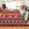 Holiday Snowflake Area Rug - Red Low-Pile, Non-Slip, Washable for Living Room & Entryway - 3 of 4