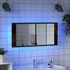 vidaXL Led Mirror Cabinet Smoked Oak Engineered Wood, Glass Large - 4 of 4