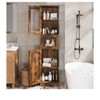 Versatile freestanding tall cabinet with glass doors, perfect for living room and kitchen storage and style - 4 of 4