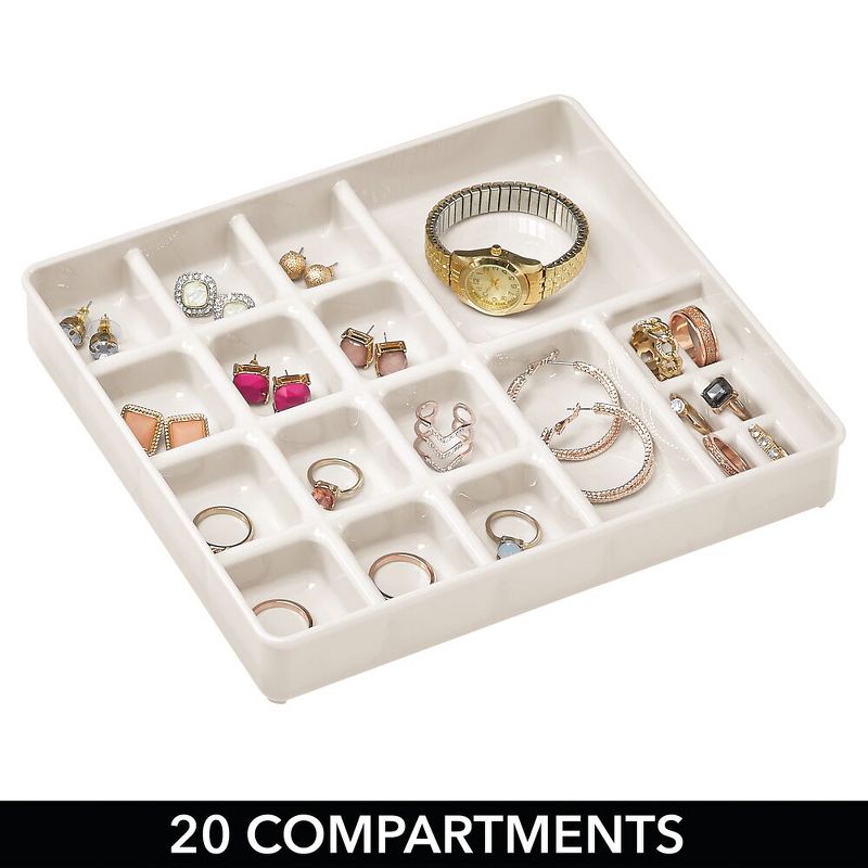 mDesign Stackable Plastic Jewelry Box, Storage Organizer, 3 Pieces, 5 of 10