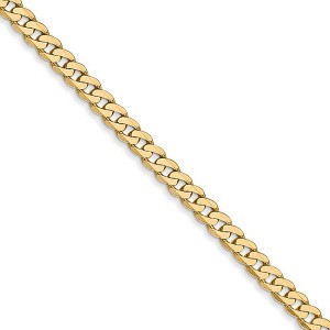 Black Bow Jewelry 2.9mm 14k Yellow Gold Solid Beveled Curb Chain Necklace - 1 of 4
