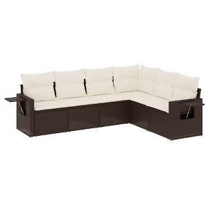 vidaXL Garden Sofa Set Brown - 1 of 4