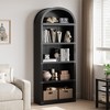 Bookcase 5 Shelf Arched Bookshelf 71.65in Tall Bookcase Farmhouse Display Storage Rack Wooden Bookshelves for Home Office, Living Room - 2 of 4