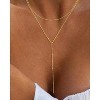 Gold Necklaces for Women, Dainty 14k Gold Plated Y-Shaped Body Chain Choker Long Necklace Non Tarnish, Layered Necklaces Set Jewelry - 3 of 4