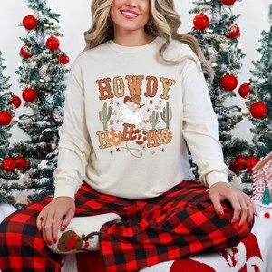 Simply Sage Market Western Santa Ho Ho Ho Garment Dyed Long Sleeve - 1 of 4